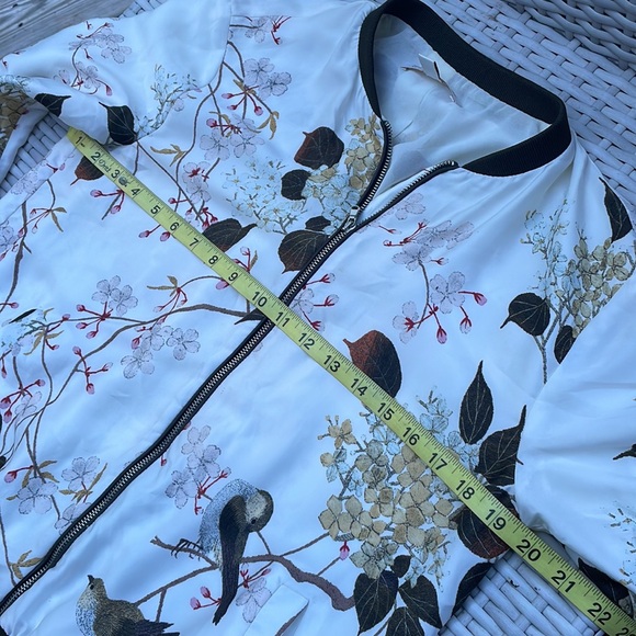 ZARA TRF Outerwear Floral Bomber Jacket Size M - Picture 10 of 12